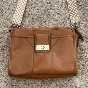 Merona Cognac Faux Leather Crossbody Bag